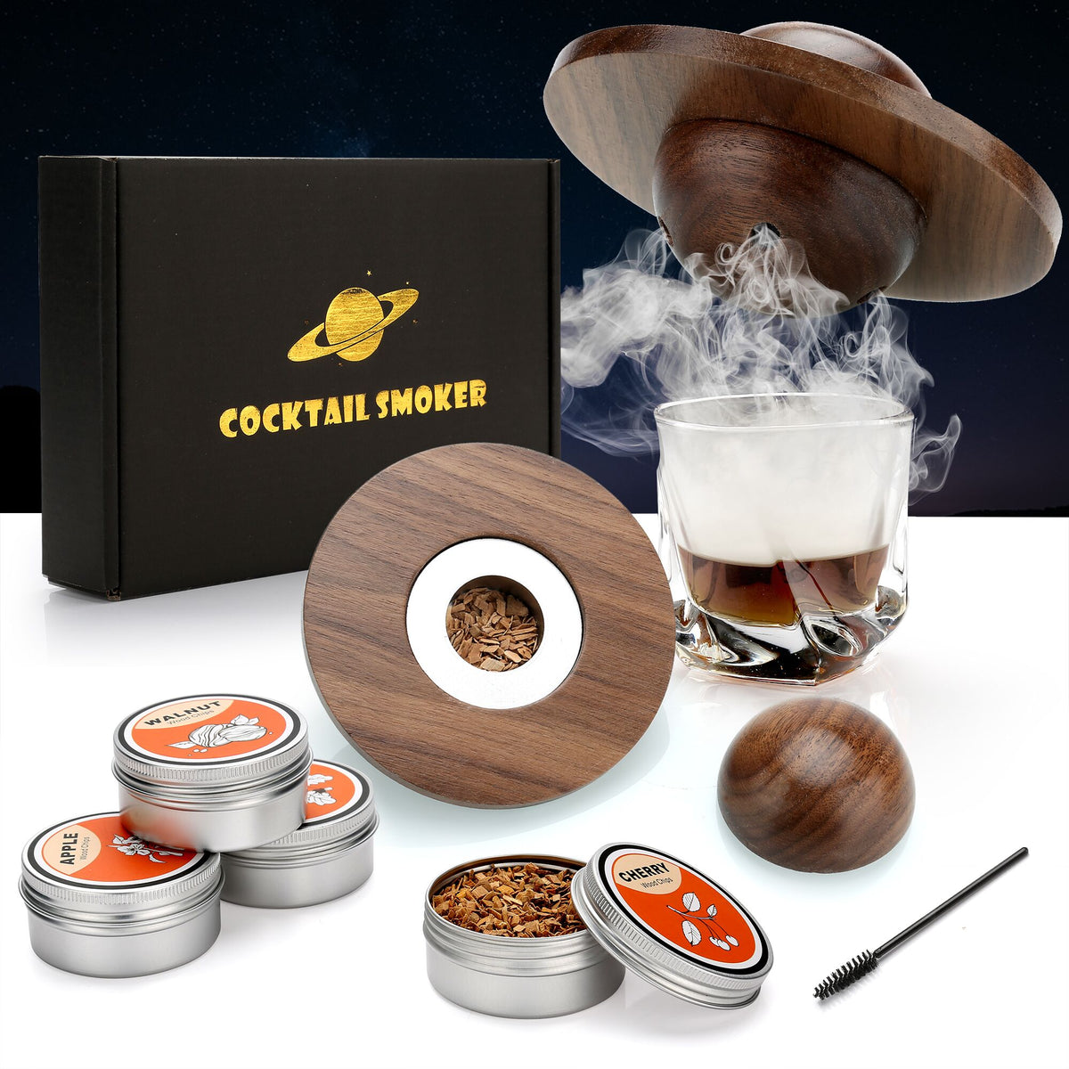 Cocktail Smoker Kit With Walnut Wood